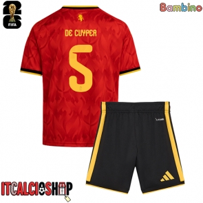 Belgio Maxim De Cuyper #5 Prima Maglia Bambino Mondiali 2026 Manica Corta (+ Pantaloni corti)